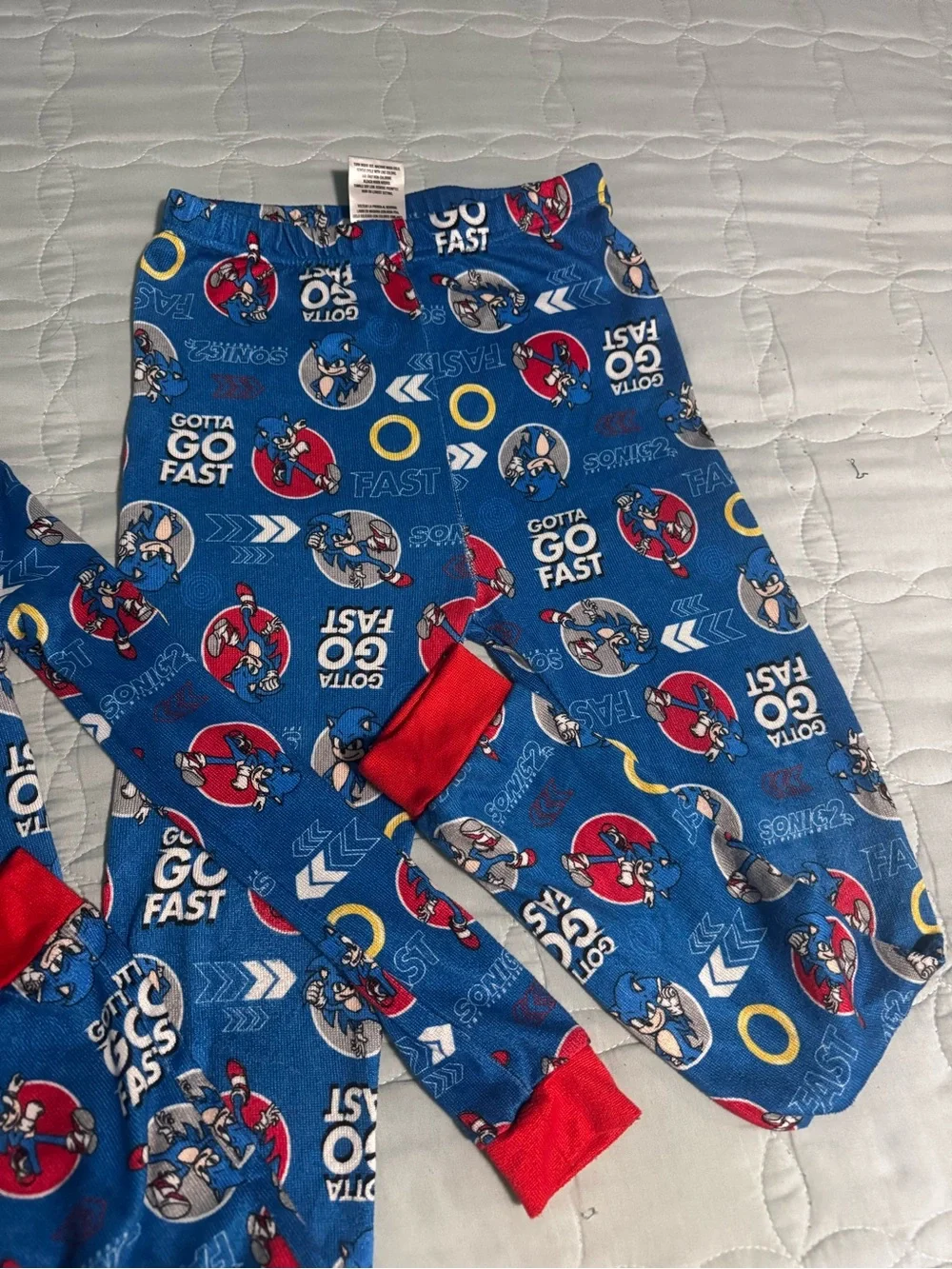 Kids Blue 'Gotta Go Fast' Long Sleeve Pajama Tee